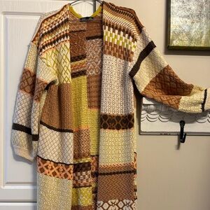 Dex cotton blend open long cardigan S